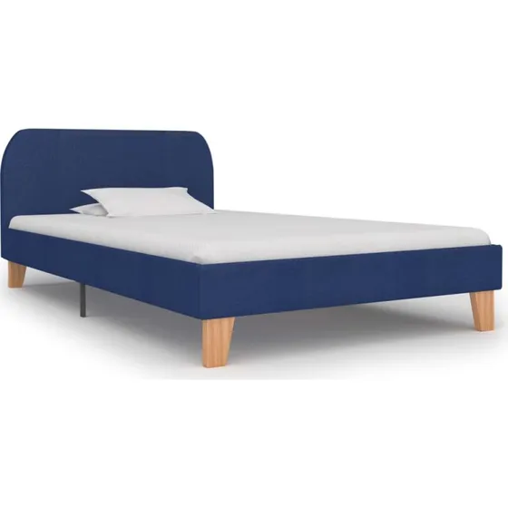 Sengestel 90x200 cm polstret stof blå – robust design