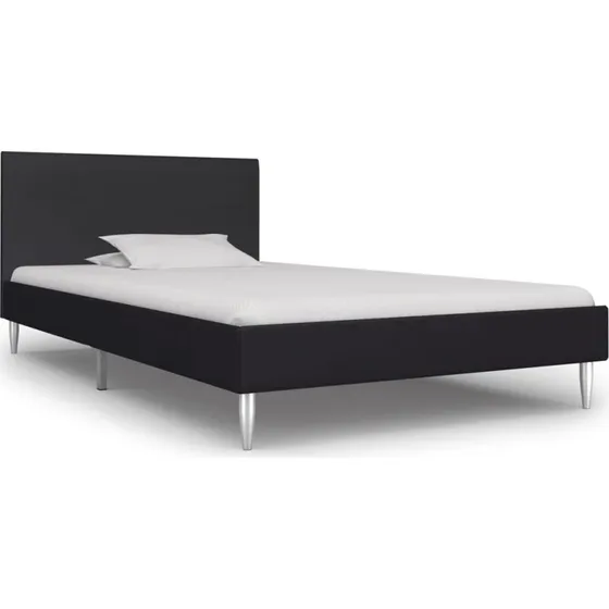 Sengestel 90x200 cm i sort stof – robust og stilrent