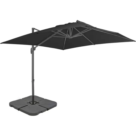 Haveparasol med transportabel fod – antracitgrå