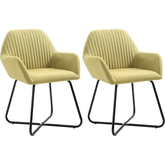 Spisebordsstole 2 stk. i grnt stof  ergonomisk komfort