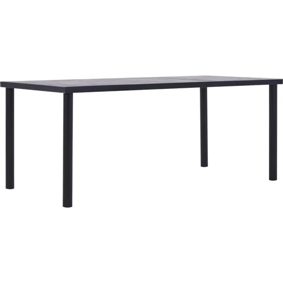 Spisebord 200x100 cm - MDF sort & betongrå