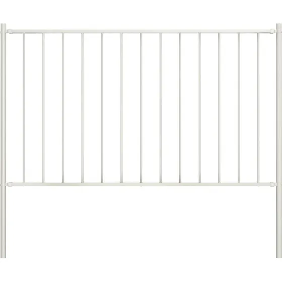 Pulverlakeret stlhegn med stolper 1,811,00 m  hvid