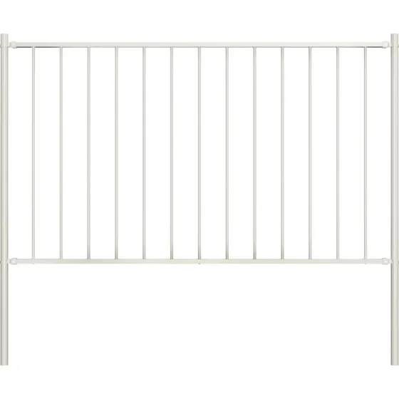Pulverlakeret stlhegn med stolper 1,81x1,25 m - hvid