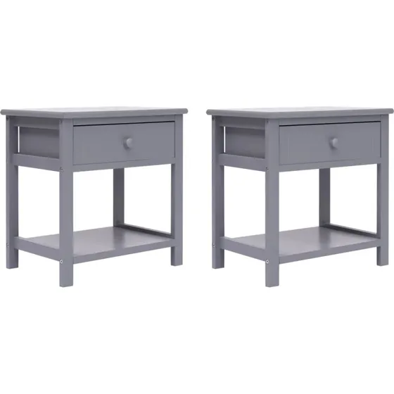 Natborde 2 stk. 40x29x42 cm – kejsertræ grå