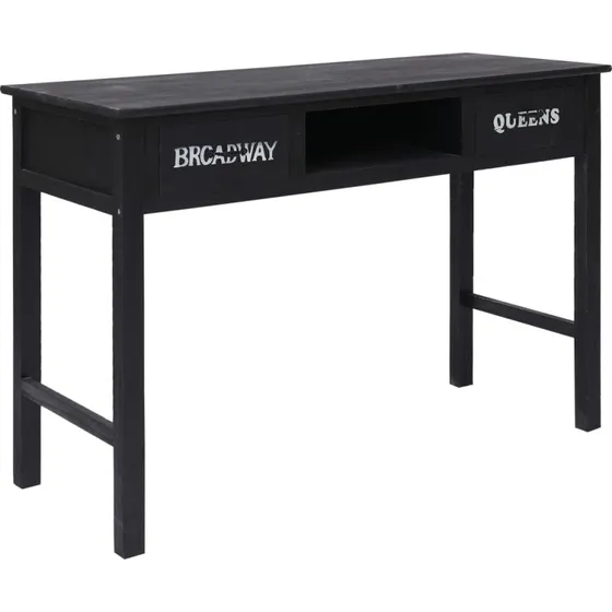Konsolbord i træ 110x45x76 cm – sort, 2 skuffer