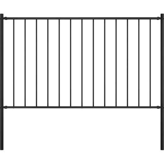 Hegnspanel i pulverlakeret stål 1,81×1 m – sort