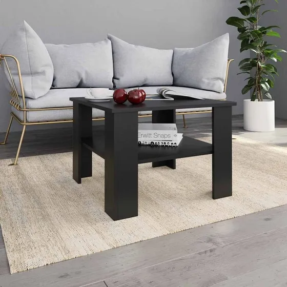 Sofabord 60x60x42 cm i konstrueret træ – Sort