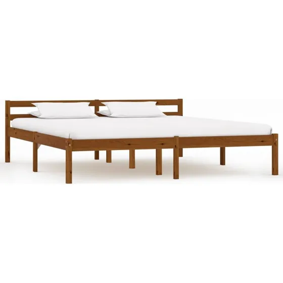 Sengestel i massivt fyrretræ 160x200 cm – gyldenbrun