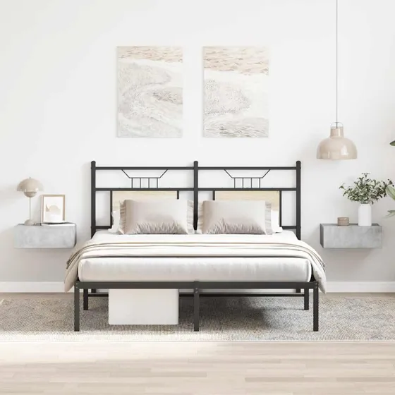 Svævende natborde 2 stk. 40x30x15 cm i grå konstrueret træ