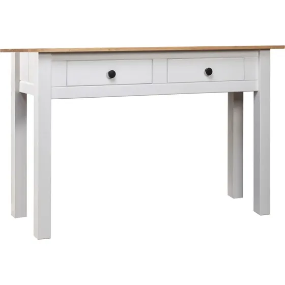 Konsolbord Panama 110x40x72 cm i massivt fyrretræ, hvid