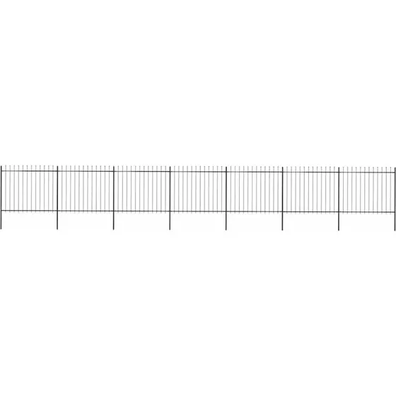 Havehegn i stl med spydtop 1248x150 cm, sort