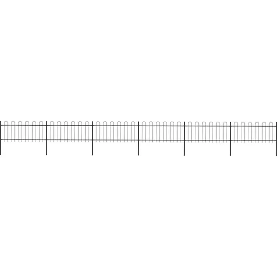 Sort havehegn i stl med buet top 1070x80 cm (10,2 m)