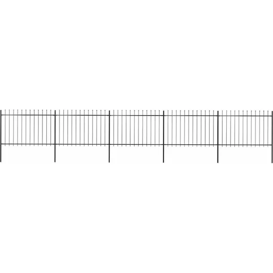 Havehegn i stl med spydtop 892,5x120 cm, sort