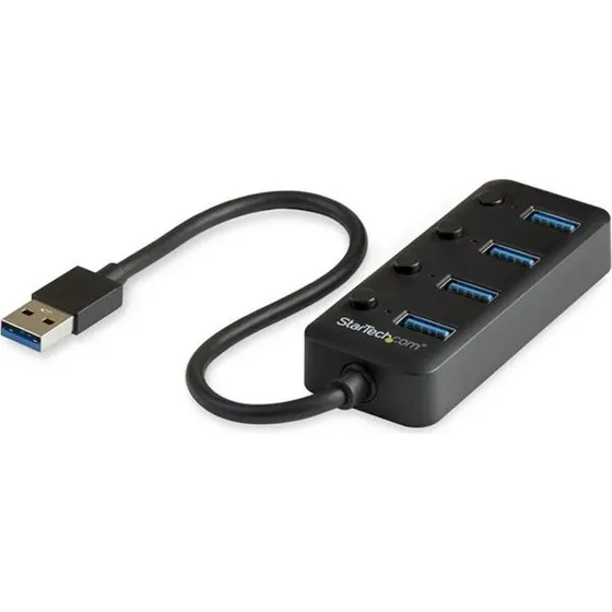 StarTech 4-port USB-A Hub (USB 3.2 Gen1) - Sort