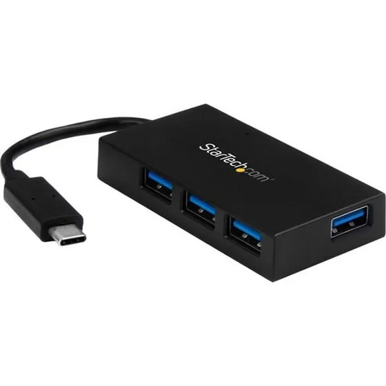 StarTech USB-C til 4-port USB-A Hub (USB 3.2, Sort/Hvid)