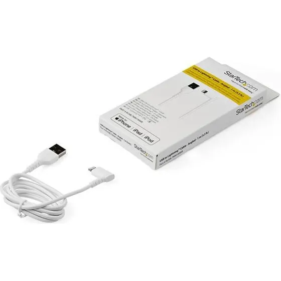StarTech 1 m vinklet USB-A til Lightning kabel – MFi, hvid