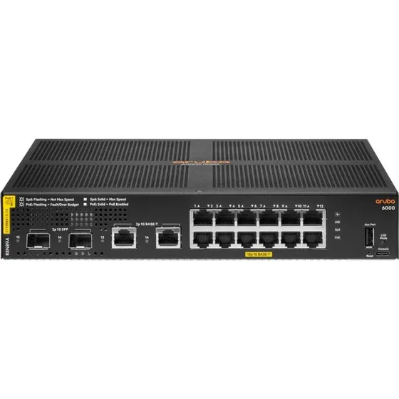 HPE Aruba 6000 12-ports PoE+ Managed Switch 139W