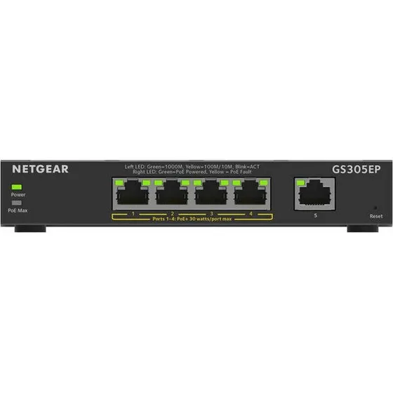 NETGEAR GS305EP 5-port Gigabit Smart Switch PoE+ (63W)