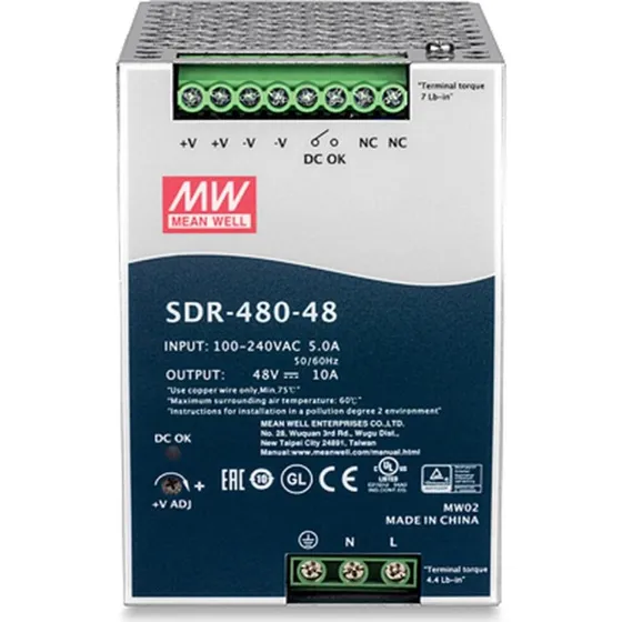 TRENDnet TI-S48048 480W DIN-rail strmforsyning