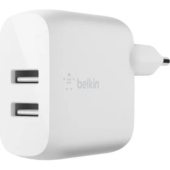 Belkin BoostCharge Dual USB-A Vægoplader 24W (QC 3.0)