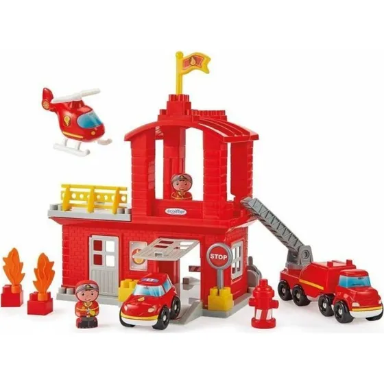 Ecoiffier Abrick Brandstation med helikopter & brandbil