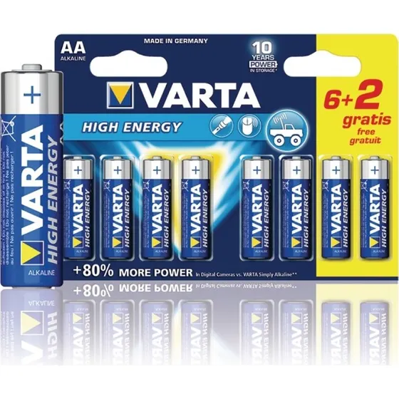 VARTA High Energy AA (LR6) 1,5V  8 stk
