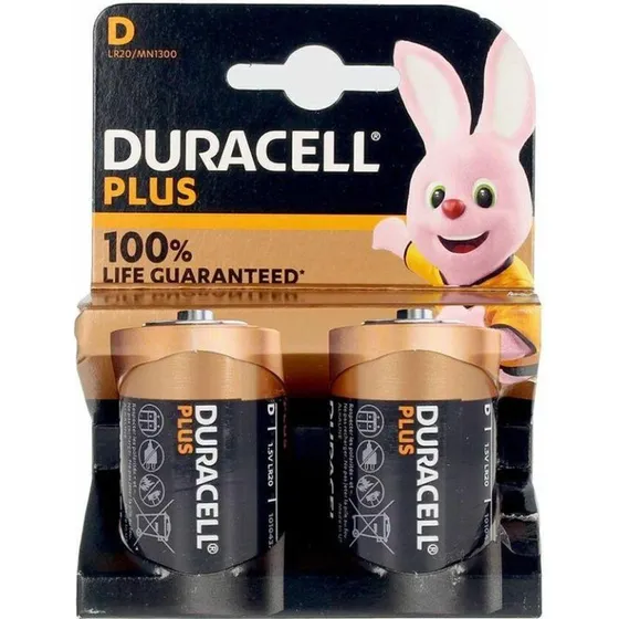 Duracell Plus Power D LR20 alkaliske batterier 2 stk.