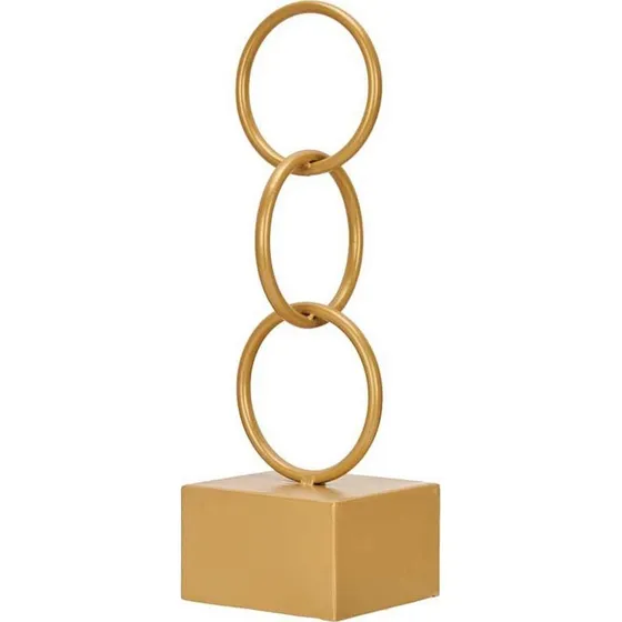 Dekorativ figur i gylden metal - Ringe 12,5x40,5x12,5 cm