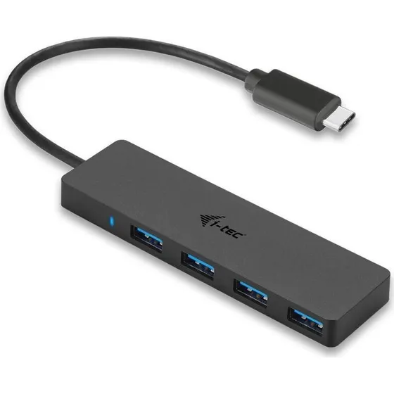 i-Tec USB-C Slim Passive Hub 4x USB-A 5 Gbit/s - Sort