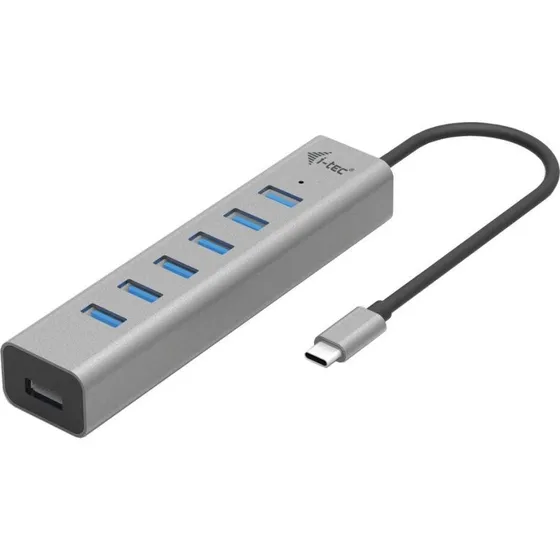 i-Tec 7-Port USB 3.2 Hub USB-C 15W Aluminium (Gr)