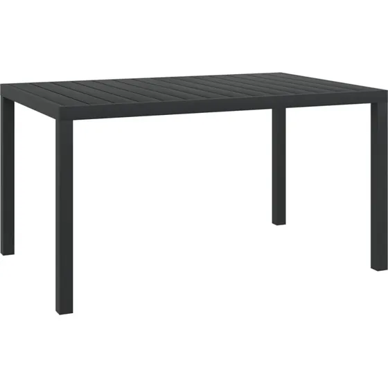 Havebord 150x90 cm WPC bordplade med alu-stel, sort
