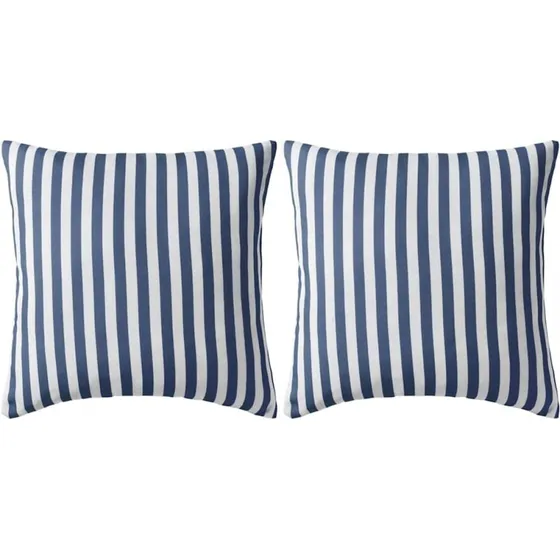 Udendørspuder 2 stk. 45x45 cm marineblå striber