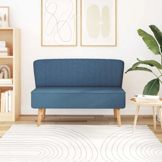 Blå stofsofa 2-personers 117x55,5x77 cm
