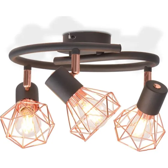 Loftlampe 3x12W LED i kobber metaltrd