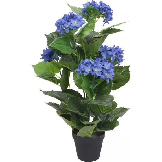 Kunstig hortensia i potte 60 cm - bl