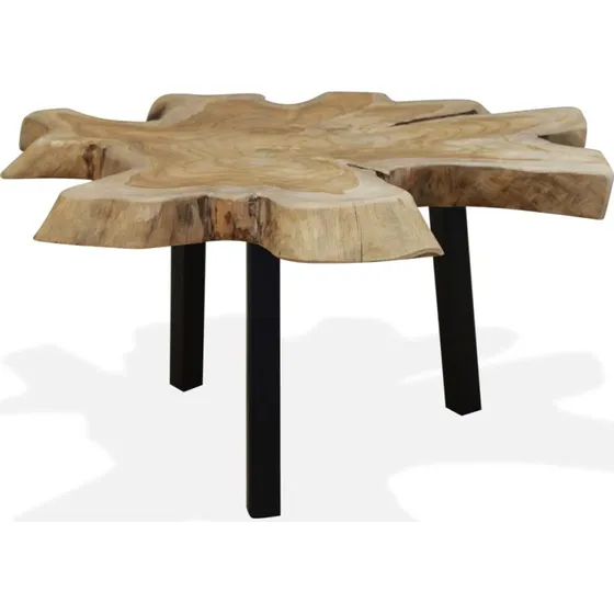 Sofabord i ægte teaktræ 80×70×38 cm – vintage stil