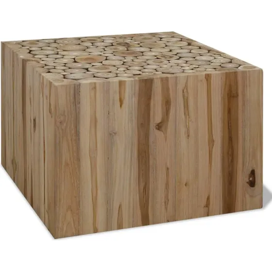 Sofabord i ægte teak 50x50x35 cm