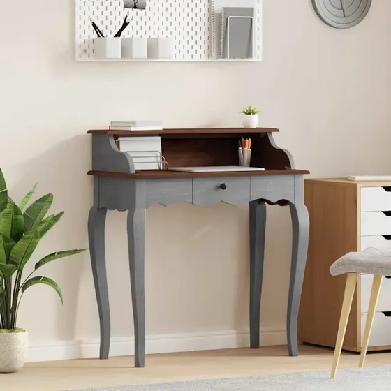 Skrivebord i massivt mahognitr 80x40x92 cm  antik stil