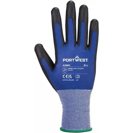 Portwest A360 Senti arbejdshandsker, blå – 18G PU-dyp