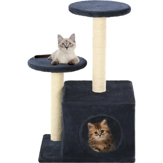 Kradsetræ til katte 60 cm med sisal - mørkeblå