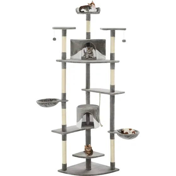 Kradsetr med sisalstolper 203 cm  gr/hvid