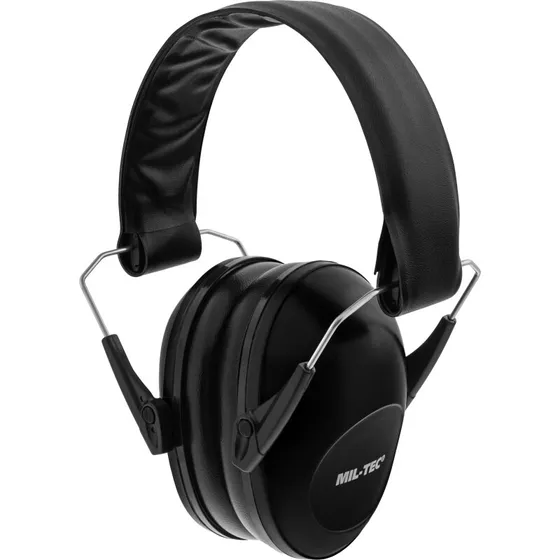 Mil-Tec Høreværn, sort (foldbart og justerbart)