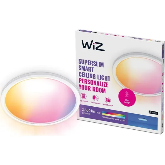 WiZ SuperSlim Loftlampe 22W RGB + Varm-klig hvid