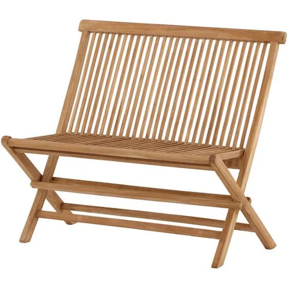 Ghana bænk foldbar 100x48x89 cm, teak - Messing