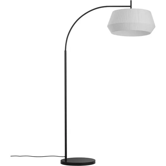 Nordlux Dicte Gulvlampe  Hvid plisseret bomuldsskrm