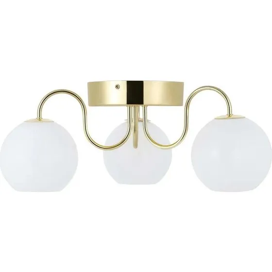 Nordlux Franca loftlampe i messing og mlkehvidt glas