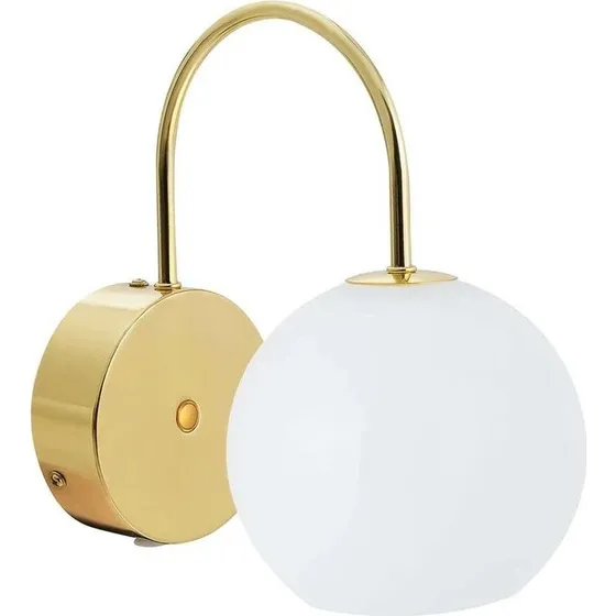 Nordlux Franca vglampe i messing med hvid glas