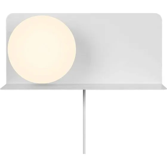 Nordlux Lilibeth vglampe  hvid lampe med hylde