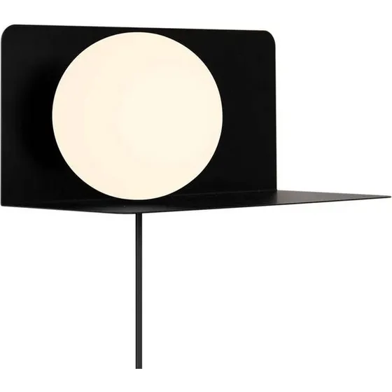 Nordlux Lilibeth vglampe med hylde, sort