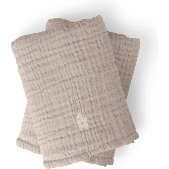 Sebra Muslin pusleunderlag 6-lags 2 stk – Jetty Beige 58x40 cm